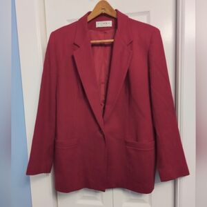 Vintage Dumas 100% Wool Sz 14 Women's Red Blazer